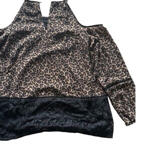 MICHAEL Michael Kors Leopard Print Top with Black Accents